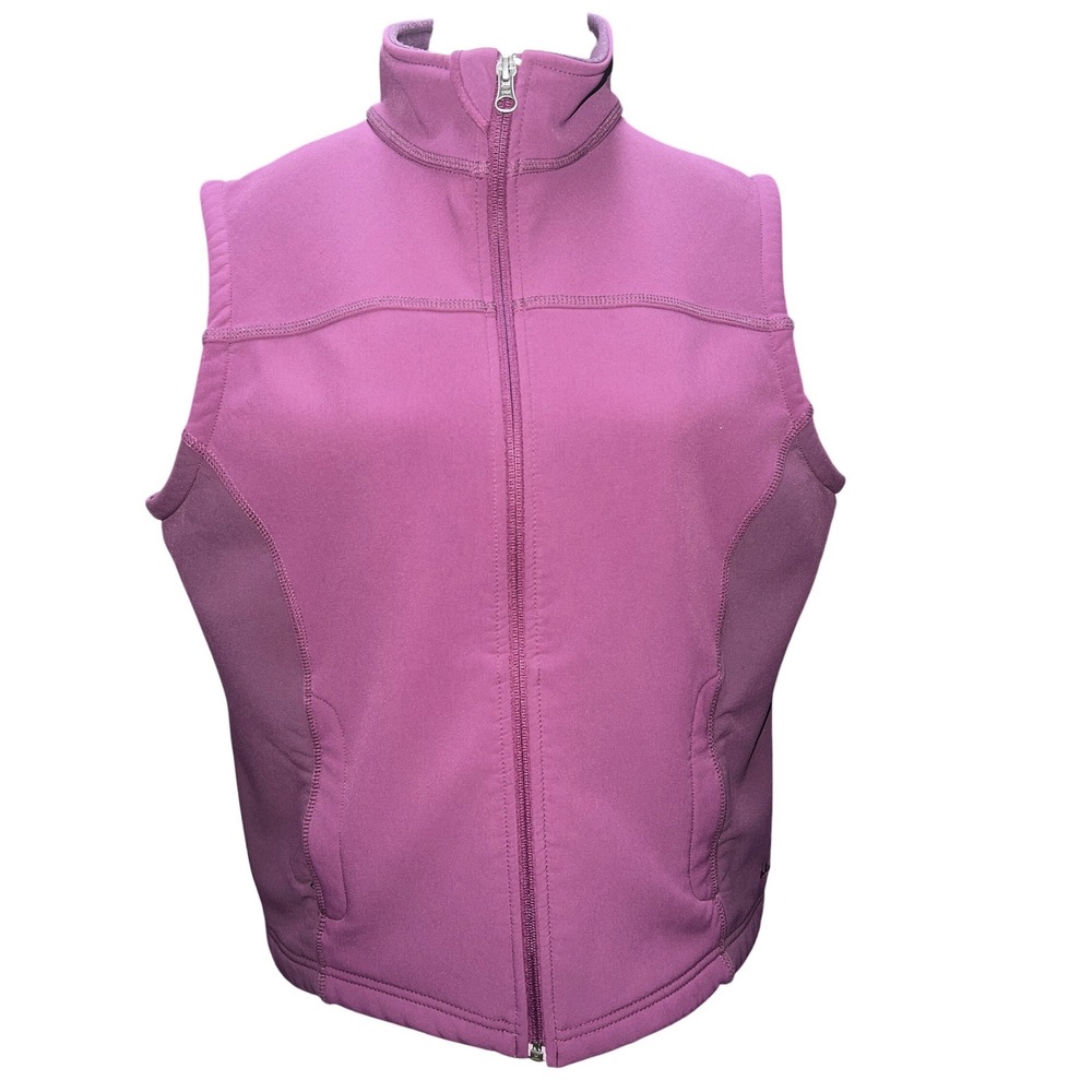 L.L. Bean Women's Softshell Fleece Lined Vest Plum Purple Size Large EUC